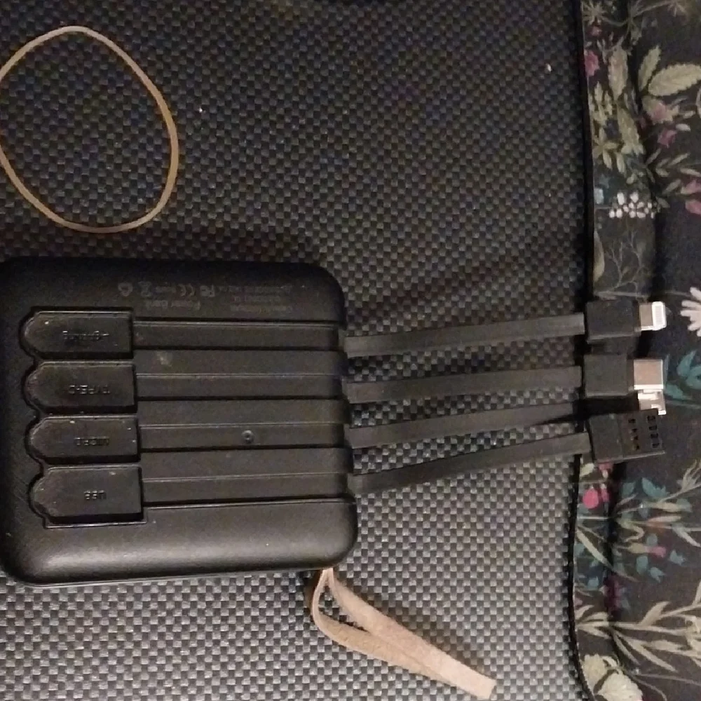 Portable Black Multi-Cable Power Bank